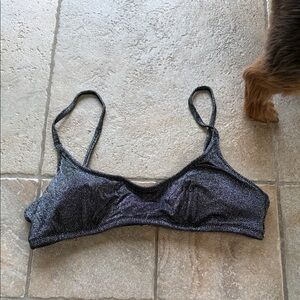 Silver sparkly bikini top